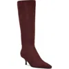 Nine West Havier Knee High Kitten Heel Boot In Burgundy
