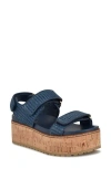 Nine West Heavin Platform Wedge Sandal In Blue