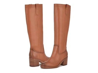 NINE WEST HECEE WOMEN'S BOOTS DARK NATURAL LEATHER: 12 M, LEATHER/RUBBER