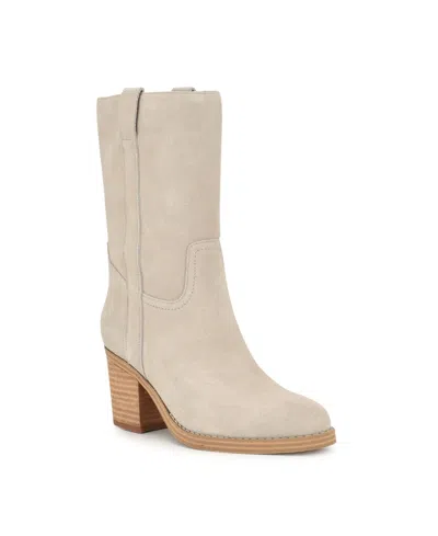 Nine West Hess Boots Women's Light Gray Almond Toe Block Heel Ver609