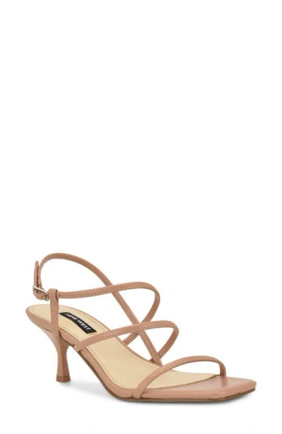 Nine West Hindy Slingback Kitten Heel Sandal In Brown