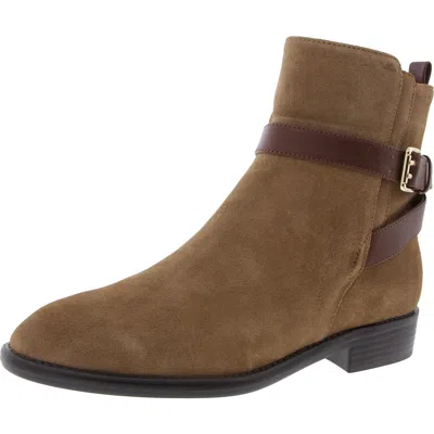Nine West Hoken Womens Zipper Suede Booties In Multi