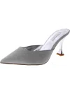 Nine West Hott 3 Womens Glitter Pointed Toe Slide In Silver