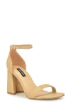 Nine West Ilea Patent Ankle Strap Sandal In Light Natural