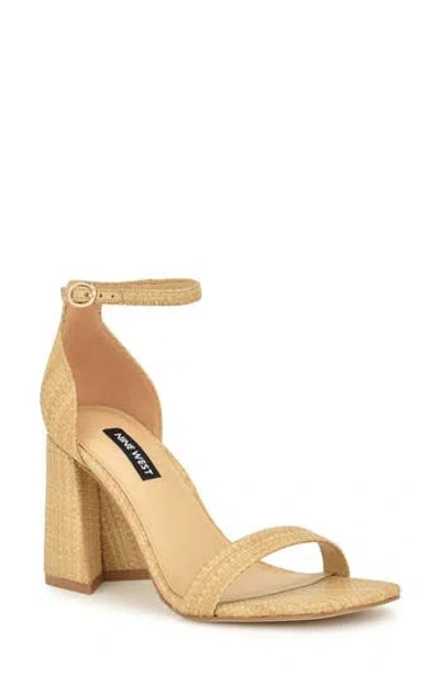 Nine West Ilea Patent Ankle Strap Sandal In Light Natural