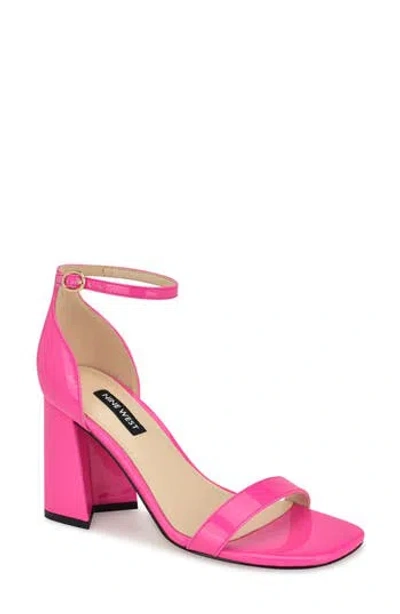 Nine West Ilea Patent Ankle Strap Sandal In Pink