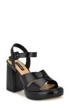 Nine West Wn Jalissa 3 Womens Faux Leather Open Toe Platform Sandals In Black