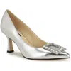 Nine West Jaquee 3 Womens Rhinestone Man Made Pumps In Silver