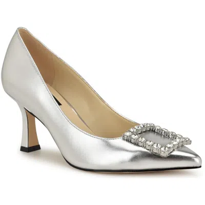 Nine West Jaquee 3 Womens Rhinestone Man Made Pumps In Silver