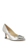 Nine West Jaquee 3 Womens Rhinestone Man Made Pumps In Silver