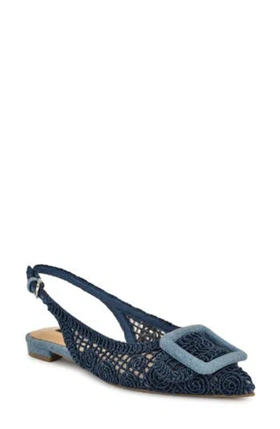 Nine West Jasser Pointed Toe Slingback Flat In Multi