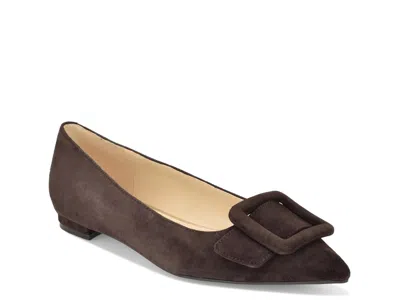 Nine West Jesike Flat In Brown