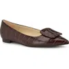 Nine West Jesike Pointed Toe Flat In Dark Brown