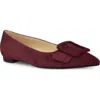 Nine West Jesike Pointed Toe Flat In Burgundy Suede