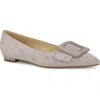 Nine West Jesike Womens Embellished Suede Ballet Flats In Light Grey