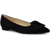 Nine West Jesike Womens Embellished Suede Ballet Flats In Black Suede