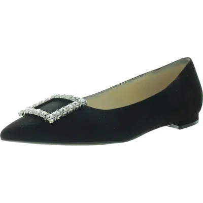 Nine West Jesikes2 Womens Embellished Textured Flat Shoes In Black