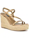 Shop Nine West Jills 3 Womens Adjustable Platform Sandals In Gold