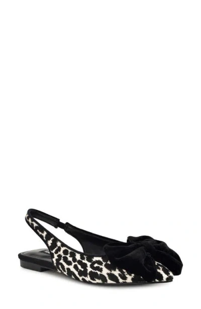 Nine West Junnie Genuine Calf Hair Pointed Toe Flat In Black