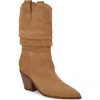Nine West Kadon Pointed Toe Slouch Bootie In Dark Natural