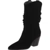 Nine West Kadon Womens Suede Slouchy Mid-calf Boots In Black