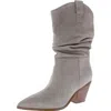 Nine West Kadon Womens Suede Slouchy Mid-calf Boots In Grey