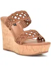 NINE WEST KALANI2 WOMENS CORK HEEL SQUARE TOE WEDGE SANDALS