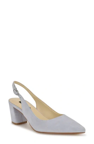 Nine West Kamsee Slingback Pointed Toe Pump In Light Blue