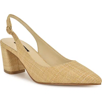 Nine West Kamsee Slingback Pointed Toe Pump In Light Natural