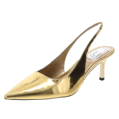 Nine West Kately 9x93 Womens Patent Pumps Slingback Heels In Gold