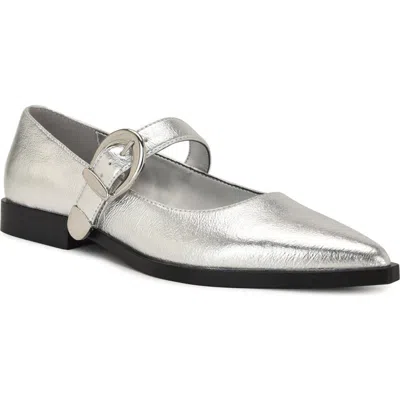 Nine West Katrel Mary Jane Flat In Silver
