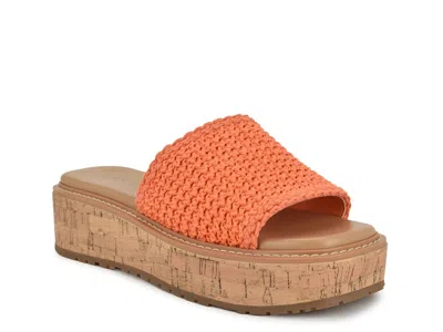Nine West Keller Platform Sandal In Orange
