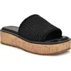 Nine West Keller Platform Slide Sandal In Black