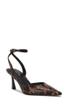 Nine West Kellie Ankle Strap Pointed Toe Pump In Brown