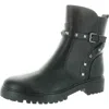 Nine West Klimbe Womens Studded Faux Leather Motorcycle Boots