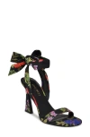 Nine West Kobs Ankle Tie Sandal In Black Garden Print Multi