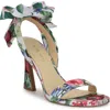 Nine West Kobs Ankle Tie Sandal In White Vintage Floral Multi
