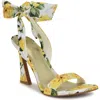 Nine West Kobs Ankle Tie Sandal In Yellow Multi