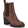 Nine West Kort Platform Chelsea Boot In Med Brown