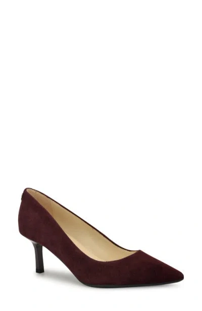 Nine West Kuna 9x9 Pointed Toe Pump In Burgundy Suede