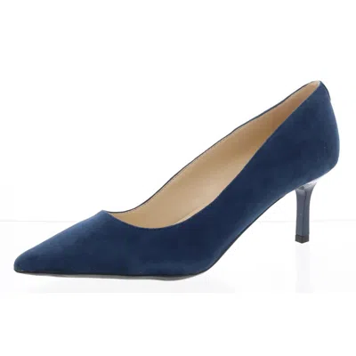 Nine West Kuna Womens Leather Slip On Pumps In Blue