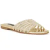 NINE WEST LACEE WOMENS SLIP-ON EMBELLISHED SLIDE SANDALS
