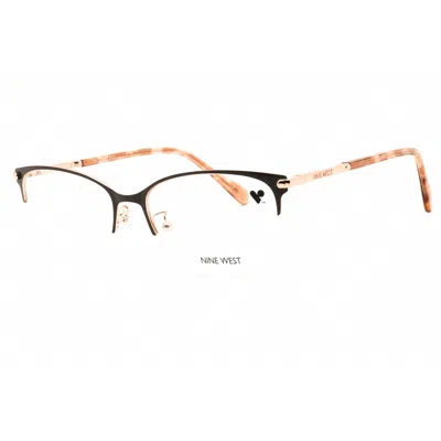 Nine West Ladies Brown Rectangular Eyeglass Frames Nw8012 In Multi