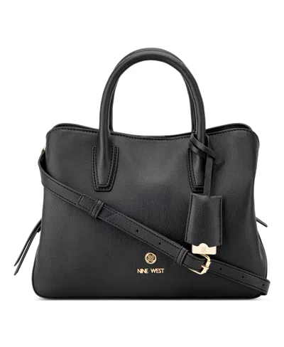 Nine West Lakelyn Medium Satchel Bag In Sienna Logo Dark Khaki