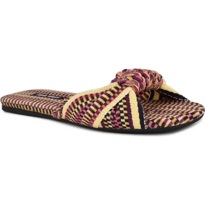 Nine West Lalta Slide Sandal In Dark Red Multi