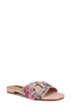 Nine West Laniey Slide Sandal In Pink Mystic Garden Print