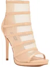 Nine West Larang 2 Womens Faux Leather Peep Toe Ankle Boots In Pink