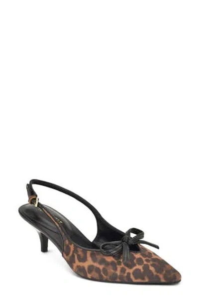 Nine West Lavona Bow Slingback Pump In Brown
