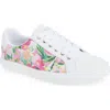 Nine West Layna Snakeskin Embossed Sneaker In Pink