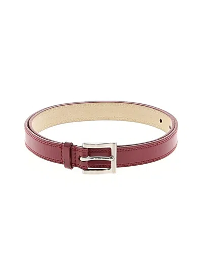 Pre-owned Nine West Leather Belt In Burgundy
